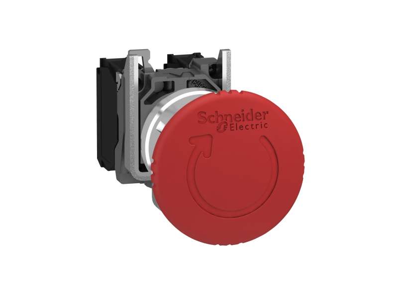 Schneider Electric Crveni Ø40 taster za nužno isključenje Ø22 zadrška, otpuštanje zakretanjem 2NC;XB4BS8444