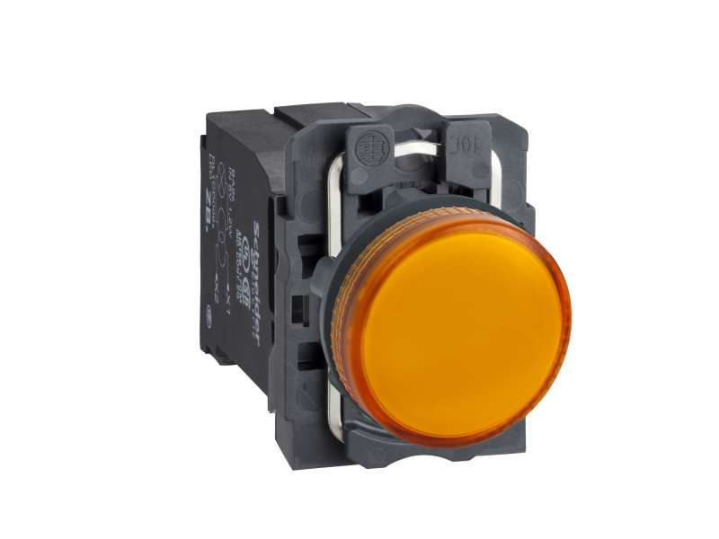 Schneider Electric Narandžasta kompl. signalna lampica Ø22 ravna sočiva sa BA9s sijalicom 220..240V;XB5AV45